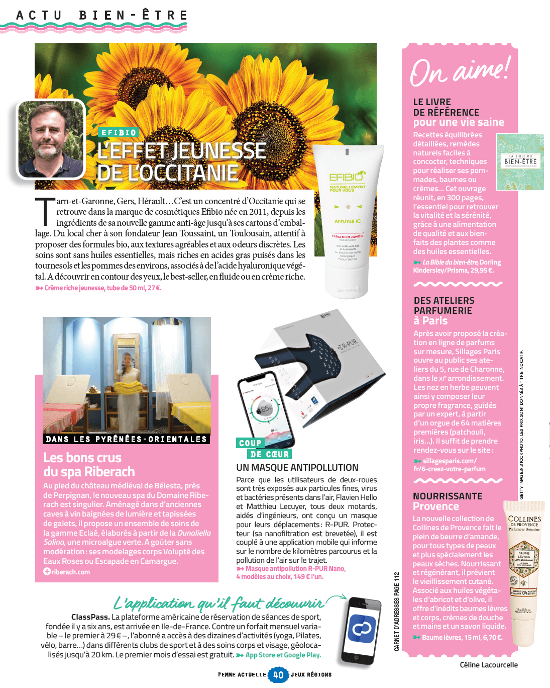 Article sur Efibio dans le magazine Femme Actuelle