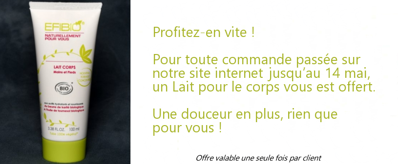 Nous vous offrons un lait pour le corps bio